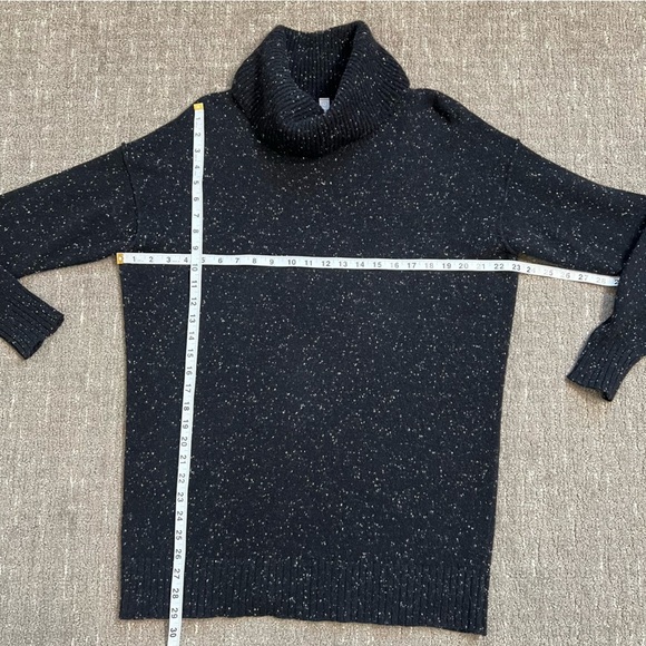 Athleta Speckled Black Cashmere Wool Cowl Neck Sweater Size Small - Picture 5 of 7